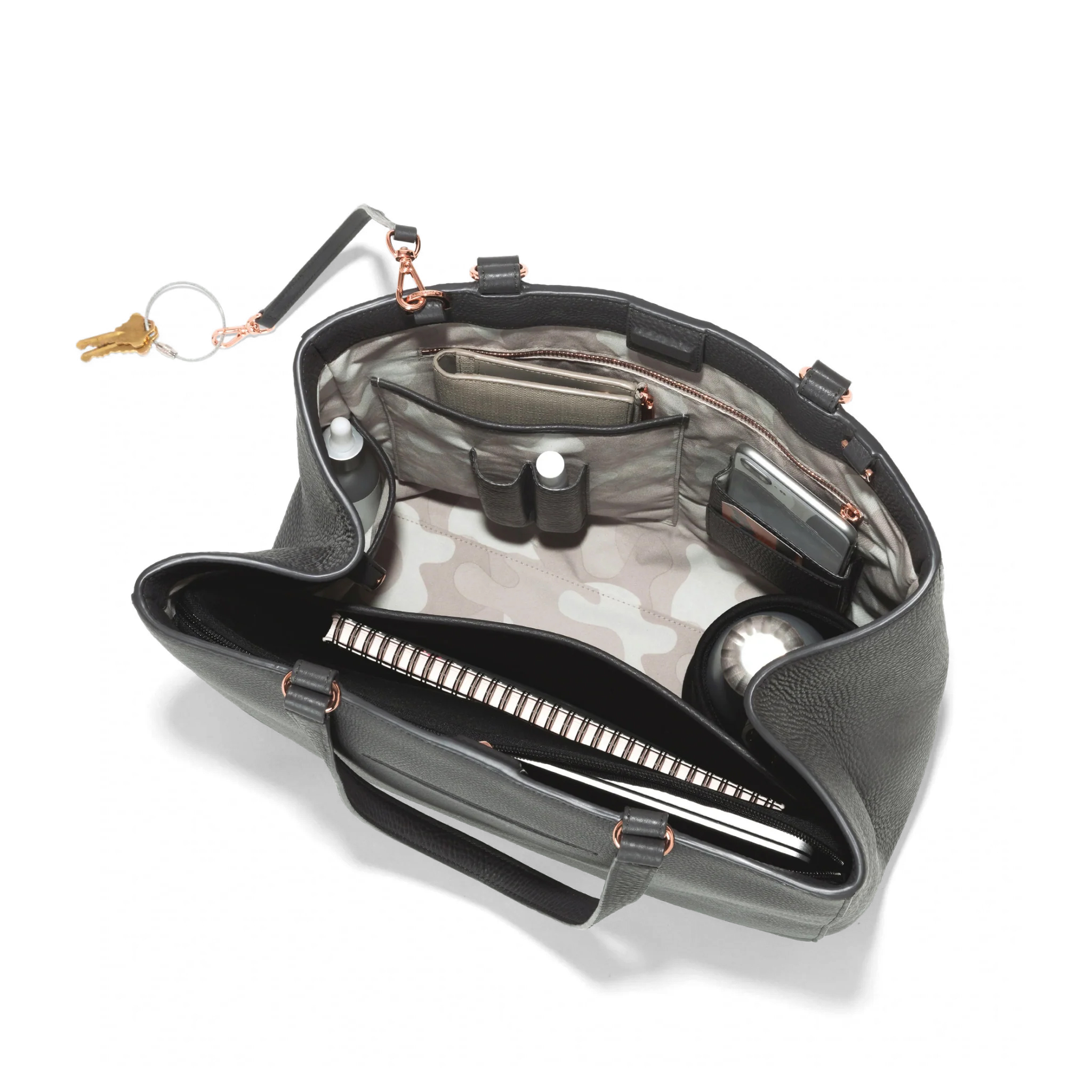 Allyn Tote in Graphite, Large - Image 6