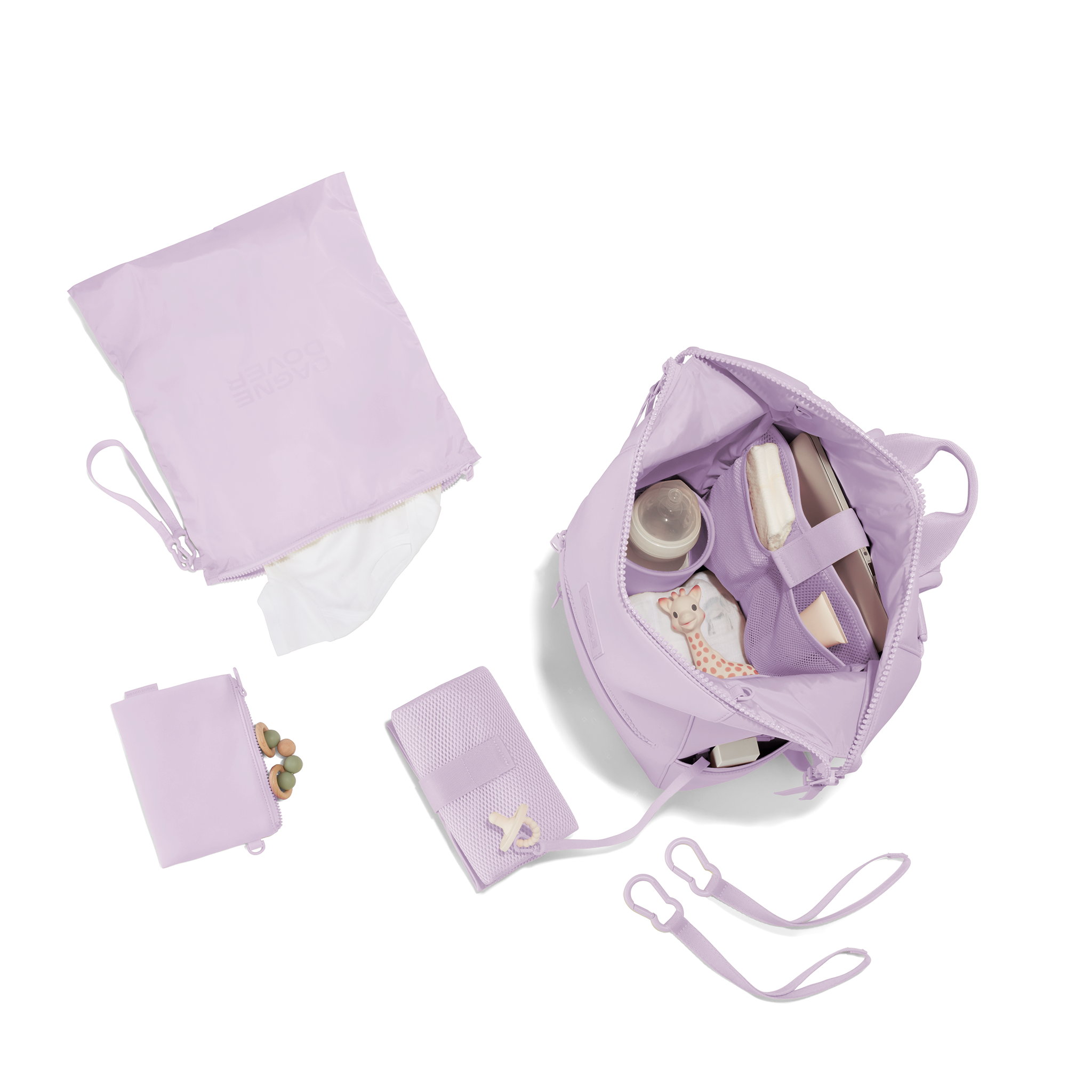 Indi Diaper Backpack in Washed Lilac, Large - Image 7