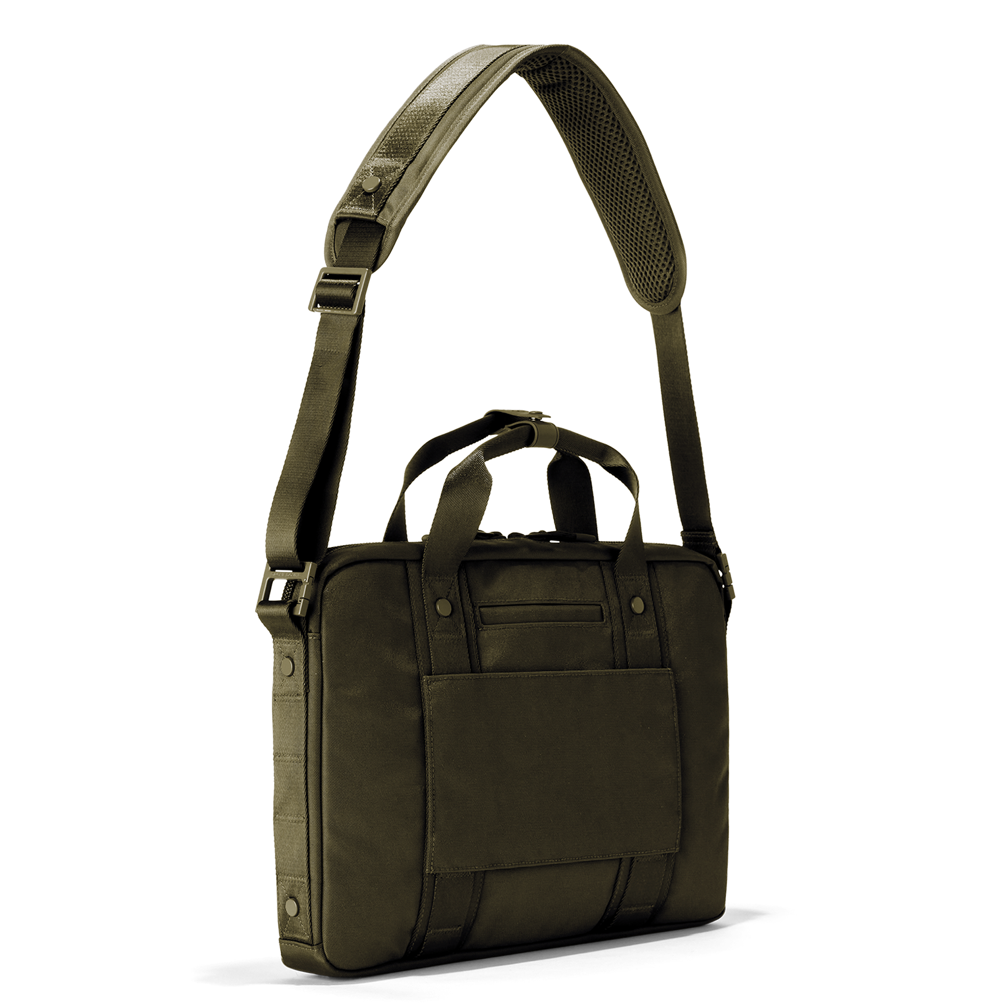 Oslo Slim Laptop Bag in Dark Moss - Image 8