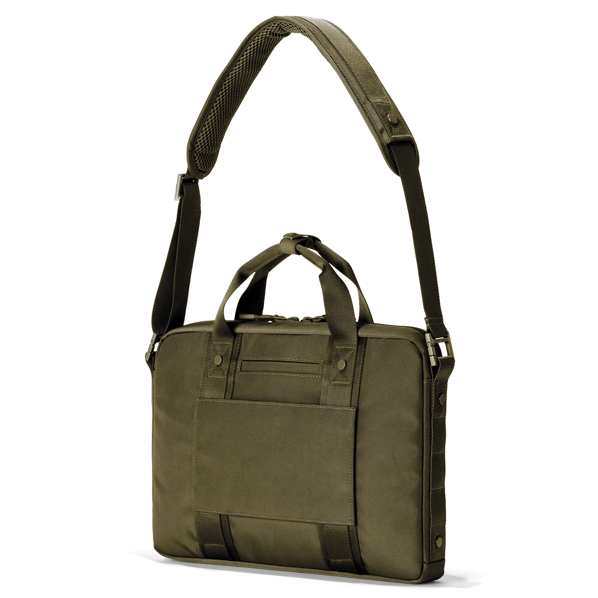 Oslo Slim Laptop Bag in Dark Moss - Image 7