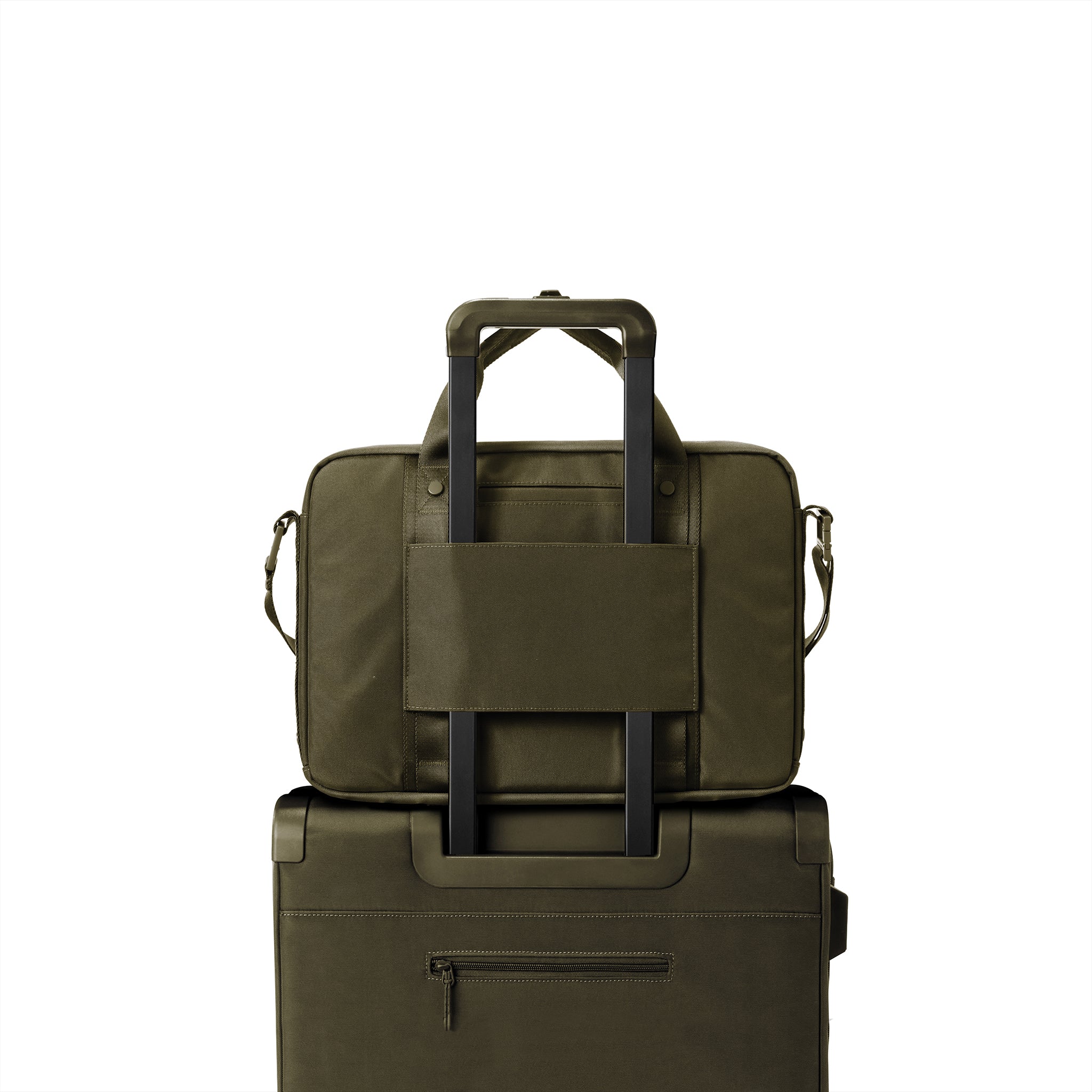 Oslo Slim Laptop Bag in Dark Moss - Image 11