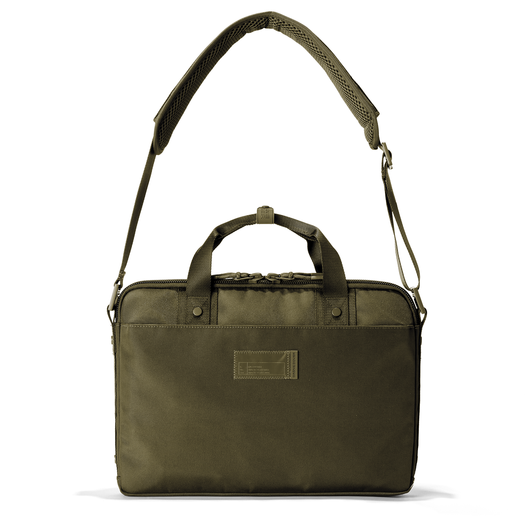 Oslo Slim Laptop Bag in Dark Moss - Image 2