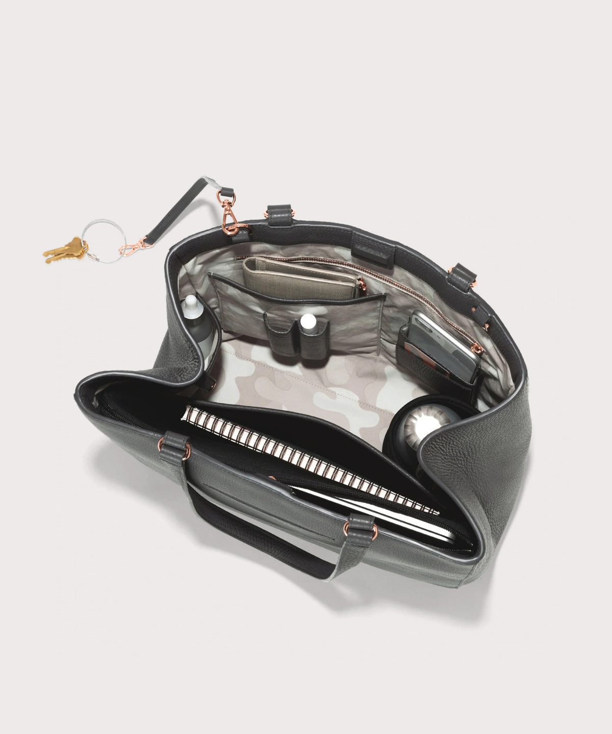 Allyn Tote in Graphite, Large - Image 9