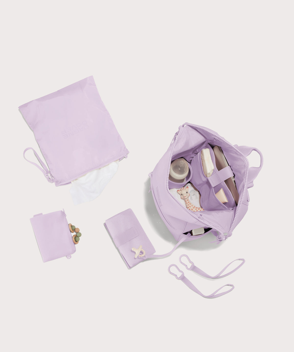 Indi Diaper Backpack in Washed Lilac, Large - Image 10