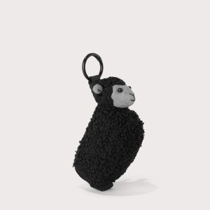 Sheep Keychain in Onyx Shearling