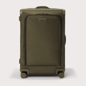 Sydney Checked Luggage in Dark Moss. Larger - 28.5 inch